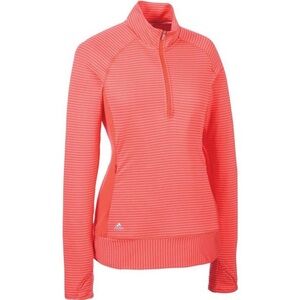Adidas Rangewear Women’s Bright Coral Stripe Quarter-Zip Athletic Pullover Small